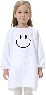 SLZZhou Tablier peinture Enfant?Kids Art Smock,Kids Apron and Hat Set for Cooking Baking Painting