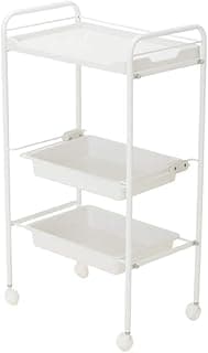Movable Hand Trucks Storage Cart,Kitchen 3 Tier Beauty Salon Cart with Drawer,Mobile Rolling Trolley for,Portable