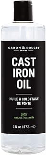 Caron & Doucet - Cast Iron Seasoning & Cleaning Oil | 100% Plant-Based & will NOT to go Rancid! | Best for Seasoning, Restoring, Curing and Care after Cleaning | For Skillets, Pans & Cast Iron. (16 oz)