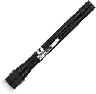 Flexible Torch 3 LED Light Portable Magnetic Extendable Flashlight Pick Up Tool Lamp Telescopic 360 Degree Head Lamp for Camping Fishing,4xLR44 Batteries (Included)-1Pack (Black)