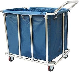 Movable Hand Trucks Trolleys, Household Serving Cart Hotel Room Laundry Sorter Storage Hand Trucks, with Handle Wheels, Organizer Service Trolley with Bag