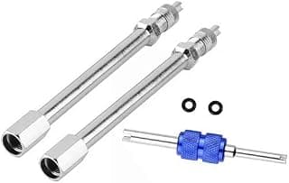 3Inch Dually Valve Stem Extenders,Set of 2Pcs,Heavey Duty,80mm Straight Metal Dual Wheel Valve Stem Extensions for Truck Tires, RV Tires, Motorhome, Coach, Pickup, Motorcycle, Bike, Trailer