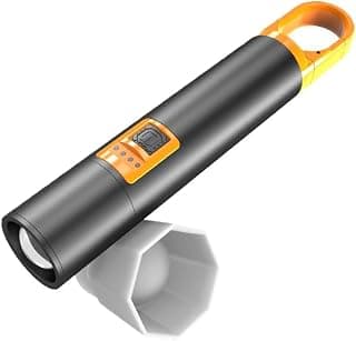 S18 Flashlight, Outdoor Camping Bright Flashlight, Camping Light, Multifunctional Aluminum Alloy White Laser Flashlight, Emergency Power Bank, Retractable Zoom, USB Charging