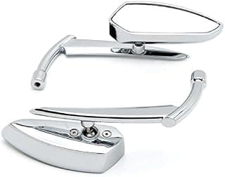 Krator Custom Rear View Mirrors Chrome Pair w/Adapters Compatible with Triumph America Legend Rocket Classic Touring