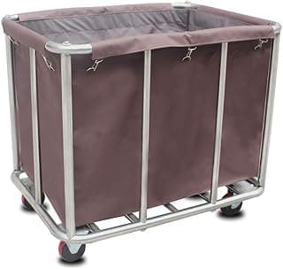 Storage Hand Trucks,Kitchen Movable Trolleys, Linen Car for Hotel,Mobile Lobby Rolling Trolley Cart with Universaler,Stainless Steel Oxcloth Room Service Cart