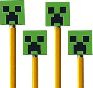 Unique 79423 Minecraft Pencil Top Erasers, 4 Count