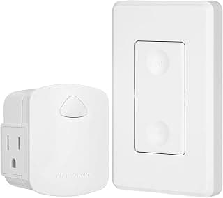 DEWENWILS Wireless Light Switch Remote Control Outlet, Remote Power Wall Switch for Lamps, No Wiring Needed, 15 AMP Heavy Duty, 100 FT RF Range