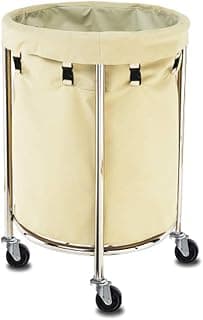 Movable Hand Trucks Storage Cart,Kitchen Mobile Linen Car for Hotel,Round Collection Trolley Cart for Lobby,Room Service Cart
