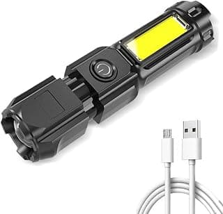 Yaazero LED Rechargeable Flashlight Mini Handheld able Flashlight High Lumen Camping Light with 3 Light Modes for Emergency and Outdoor Use