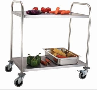 Storage Hand Trucks,Kitchen Movable Trolleys, Stainless Steel Hotel Catecart with Brake Wheel,2