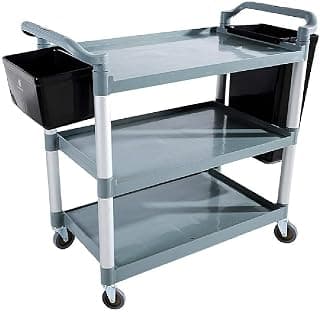 Movable Hand Trucks Trolleys, Household Serving Cart Heavy Duty Plastic Storage Hand Trucks, Hotel Restaurant Delivery Collecting Car, Bowls Dining Car Trolley,Load 150Kg