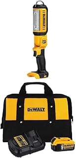 DEWALT 20V MAX LED Work Light, Hand Held, Tool Only (DCL050) and 20V MAX 5.0 Ah Battery Charger Kit with Bag (DCB205CK)