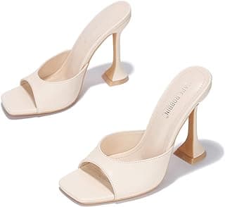 Lithe Sexy High Heels for Women, Square Open Toe Shoes Heels