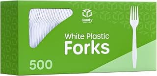 [500 Pack] Extra Heavyweight Disposable White Forks