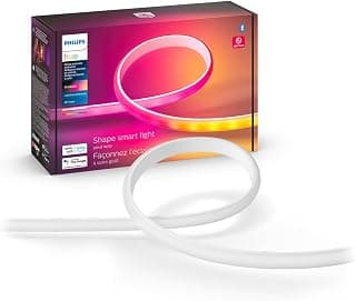 Philips Hue White & Color Ambiance Gradient Lightstrip Base Kit, 2m, LED Strip Lights, Colour Changing, Bluetooth & Zigbee Compatible, Voice Activated with Alexa, Music Sync