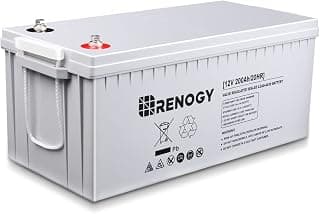 Renogy Deep Cycle AGM Battery 12 Volt 200Ah, 3% Self-Discharge Rate, 2000A Max Discharge Current, Safe Charge Most Home Appliances for RV, Camping, Cabin, Marine and Off-Grid System, Maintenance-Free