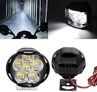 DLLL 2pcs Car Universal Motorcycle LED Headlight Lamp Spot Fog Light Waterproof 6 LED Spotlight Driving Auxiliary Light ATV Scooter Drl Lamp (2pcs LED Headlight Only)
