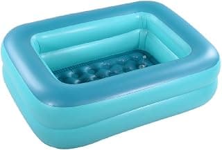 Inflatable Kiddie Pool, 45" Green Kids Swimming Pool Summer Water Fun Pool with Inflatable Soft Floor