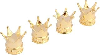 TOMALL Gold Crown Tire Valve Stem Caps for Car Wheel Air Valve Dustproof Cover
