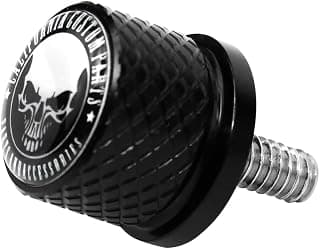 GUAIMI Stainless Knurled Fender Seat Bolt Screw 1/4"-20 Thread Compatible with Harley Sportster Touring Electra Glide Street Glide 1996-2020 - Kalifornien Schädel(Black)