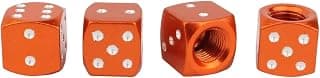 TOMALL Orange Dice Valve Stem Caps for Car Bike Wheel Tire(Pack of 4)