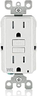 Leviton GFWT1-W Self-Test SmartlockPro Slim GFCI Weather-Resistant and Tamper-Resistant Receptacle with Led Indicator, 15 Amp, White