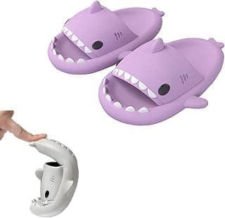 Shark Slides, Shark Cloud Slippers, Shark Slippers for Women Men,Lightweight Comfort Non-Slip Fashionable Shower Beach Slippers