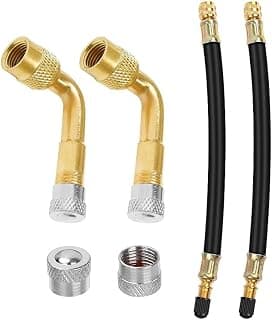 Nivofu 4 Pcs Tire Valve Extension Adapter,Valve Stem Extenders,Rubber Tyre Valve Extension Pipe, Universal Wheel Valve Extender with Valve Cap Wheel Accessories for Car
