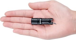 Mini Flashlight Keychain with Micro USB Rechargeable Mini Flashlight Brightness can Achieve up to 200 lumens for EDC Torch (Black)