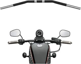 Alpha Rider Drag Style Steel Handlebars Drag Bar Dimpled for Harley Sportster 883 1200 Nightster 07-later XL 1 inch