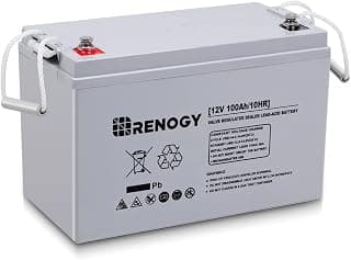Renogy Deep Cycle AGM Battery 12 Volt 100Ah for RV, Solar, Marine, and Off-Grid Applications