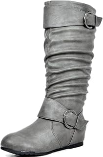 Women's Knee High Low Hidden Wedge Boots