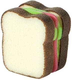 Creative Dish-Washing Sponges, Sandwich Shape Scouring Sponges Cute Dish Scrubbers, Non-Scratch Scouring Pads Kitchen Supplies(Sandwich)