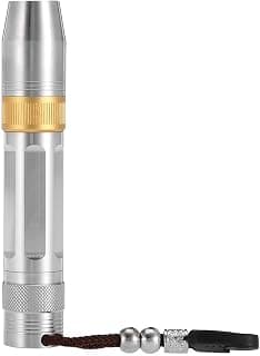 LED UV Flashlight, 3Colors Ultra Violet White Yellow Torch Lamp Handheld Stainless Steel Light for Jade Money Test (Without Battery) (01)