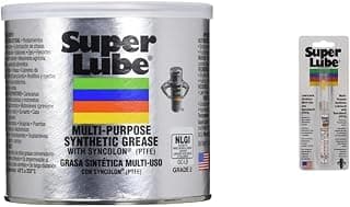 Super Lube 41160 Synthetic Grease (NLGI 2), 14.1 oz Canister, Translucent White & 51010 Precision Oiler (Oil with PFTE), 7ml