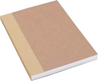 A5 Blank Notebook 5.8”x8.25” Sketch Book, 100 Sheets, Thick 100gsm Paper & Kraft Cover, Great for Sketching, Writing and Journal Refills