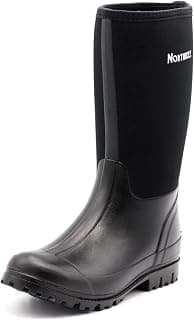 Men's Rain Boots Rubber Hunting Insulated Waterproof Slip Resistant Neoprene Black Outdoor Snow Durable Boots