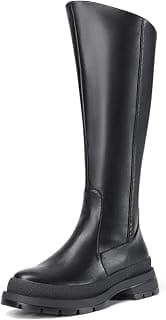 Women's Knee-High Boots, Comfortable Chunky Platform Side Zip Lug Sole Boots For Women