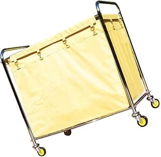 Movable Carts, Kitchen Storage Hand Trucks, Hotel Room Laundry Hamper Sorter Cart with Rolling Wheels, Heavy Duty Stainless Steel Cleaning Trolley with Movable Bags