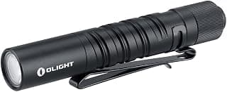 OLIGHT I3T EOS Slim EDC Flashlight, 180 Lumens Tail Switch Tiny Flashlight with Dual Direction Pocket Clip, Powered by AAA Battery, for Dog Walking, Camping, Hiking (Black)