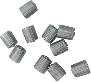 Germban 10pcs Gray Plastic Tire Valve Stem Caps TPMS Tire Cap with Gasket
