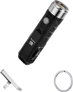 3rd RovyVon Aurora A1 USB-C Keychain Flashlight, 650 Lumens Super Bright with EDC Pocket-Sized, Momentary On, Lock Mode, Choice for Camping Emergency Outdoor(Black)