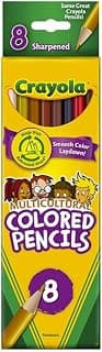 Crayola 8 Multicultural Coloured Pencils, School and Craft Supplies,Pencil Crayons, Drawing Gift for Boys and Girls, Kids, Teens Ages 5, 6,7, 8 and Up, Holiday Gifting, Stocking , Arts and Crafts, Gifting
