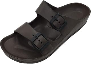 Women's Comfort Slides Double Buckle Adjustable EVA Flat Sandals