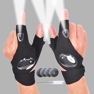 Mylivell LED Flashlight Glove Outdoor Fishing Gloves with Stretchy Strap Screwdriver for Repairing Cars Night Running Fishing Camping Hiking in Dark Place