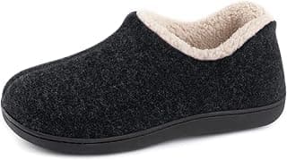 Women's Closed Back Indoor House Slipper with Memory Foam, Warm Fleece Lining Ladies Home Shoe with Non Slip Rubber Sole