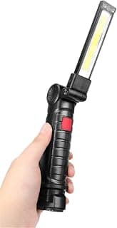TELONI Flash Light Work Light Torch Rotate Flashlight 5 Modes Powered by Battery Lantern Flashlamp for Hiking/Camping (Size : Rorate90)