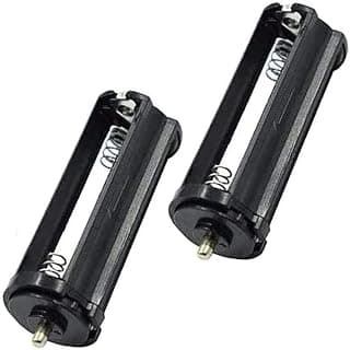 Lagogia 3 x 1.5V AAA Cylindrical Battery Protective Cove Bracket for Flashlight Torch, Pack of 2, Black (Pointed Cylindrical Black)
