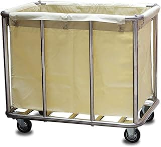 Movable Carts, Kitchen Storage Hand Trucks, Commercial Hotel Laundry Sorter Cart with Bags, Stainless Steel Cleaning Trolley Linen Car on Silent Wheels