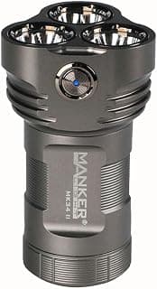 Manker MK34 II (Upgrade Version) Flashlight/Flood Light, 34000 Lumens, 12 XHP50.2 LED Sources, High Power, IPX8 Waterproof (No Handle, No Battery)